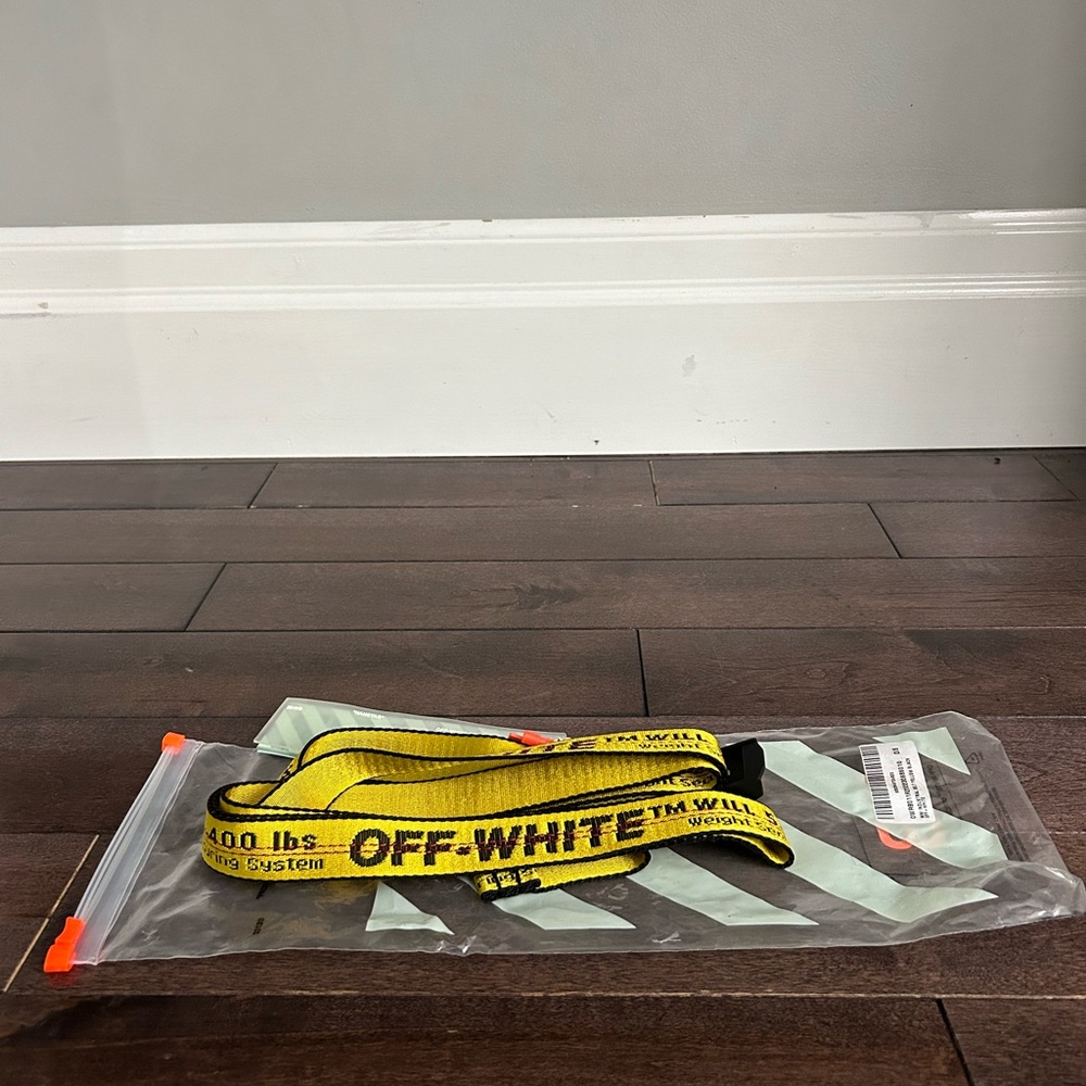 Off-White Yellow Mini Industrial Belt